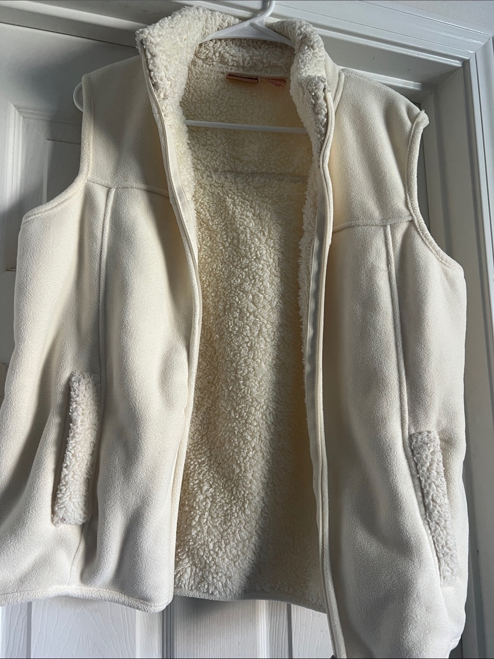 Northcrest Ivory Sherpa-Lined Fleece Vest